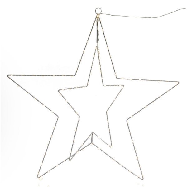 Χριστουγεννιάτικο Διακοσμητικό Μεταλλικό Αστέρι 3D με 113 LED (58cm)